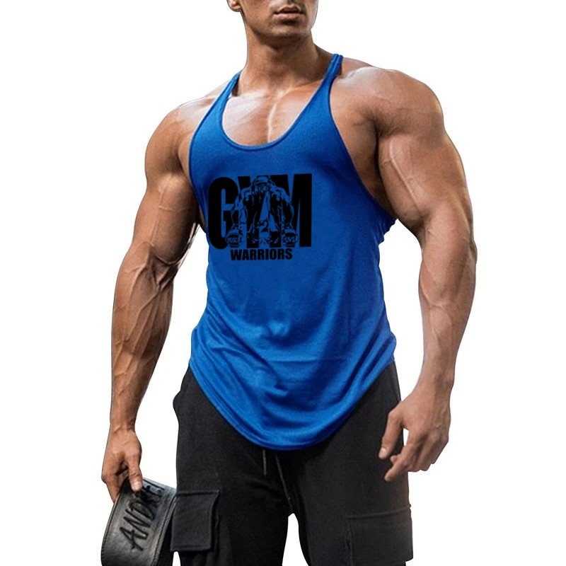Gym Stringer Tank Top Men Cotton Clothing Bodybuilding Sleeveless Shirt Y Back Fitness Vest Summer Muscle Singlets Workout Tank